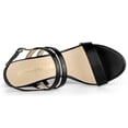 thumbnail image 4 of BLISSFUL STEP Women's Open Toe Slingback Chunky Heel Ankle Strap Sandals, 4 of 7