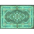 thumbnail image 1 of Ahgly Company Machine Washable Indoor Rectangle Persian Turquoise Blue Traditional Area Rugs, 8' x 10', 1 of 4