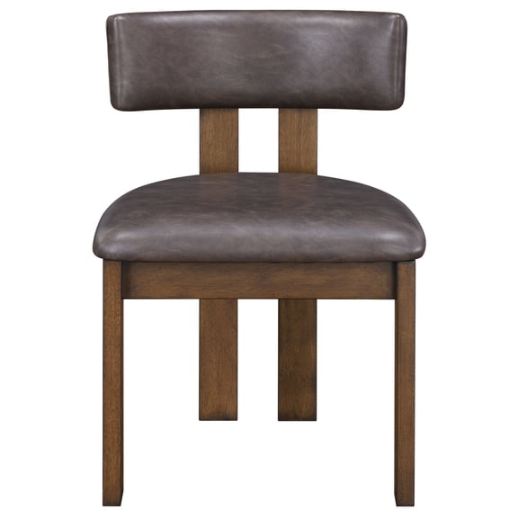 Steve Silver Cambridge Vegan Lether Set of 2 Dining Chairs, Brown