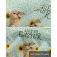 thumbnail image 6 of Easter Bunny Linen Curtain Valance for Bedroom/Bathroom/Kitchen/Office/Living/Dining Room Windows,Sunflower Boho Floral Botanical Rabbits Rod Pocket Topper Drapes Decorative Cafe Drapery Panel 60x18, 6 of 6