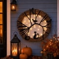 thumbnail image 3 of suore Halloween Wreaths for Front Door, Halloween Lighted Wreath with Bat and Cat Decor, LED Purple Lights Battery Operated, Front Door Porch Wreath Decorations for Holiday Party, 3 of 5