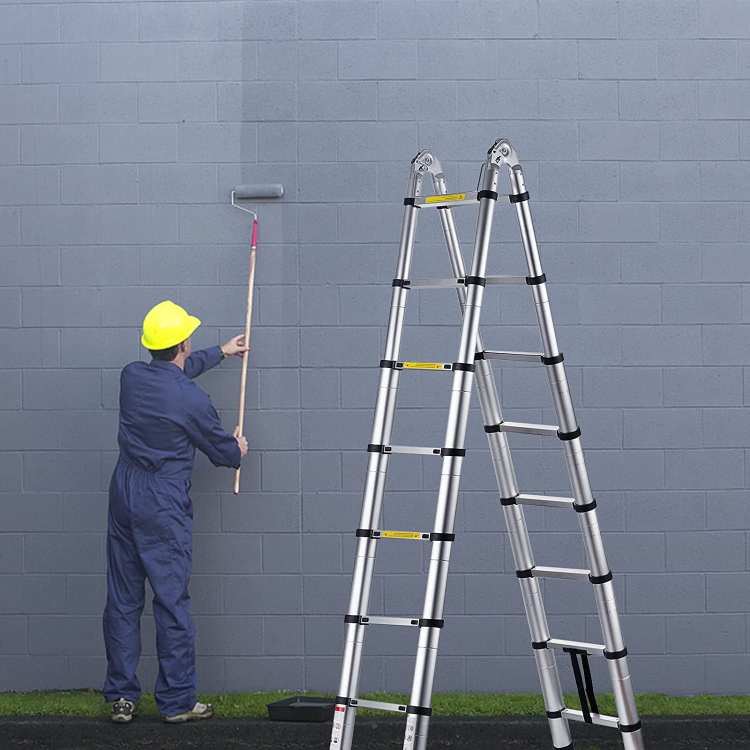 Buy SHZOND Telescoping Ladder, 16.5FT Telescopic Ladder with Safety