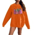 thumbnail image 6 of Merry Christmas Tree Sweatshirts for Women Graphic Crewneck Oversized Sweater Cotton Tops Printed Long Sleeve (Small, Orange), 6 of 6