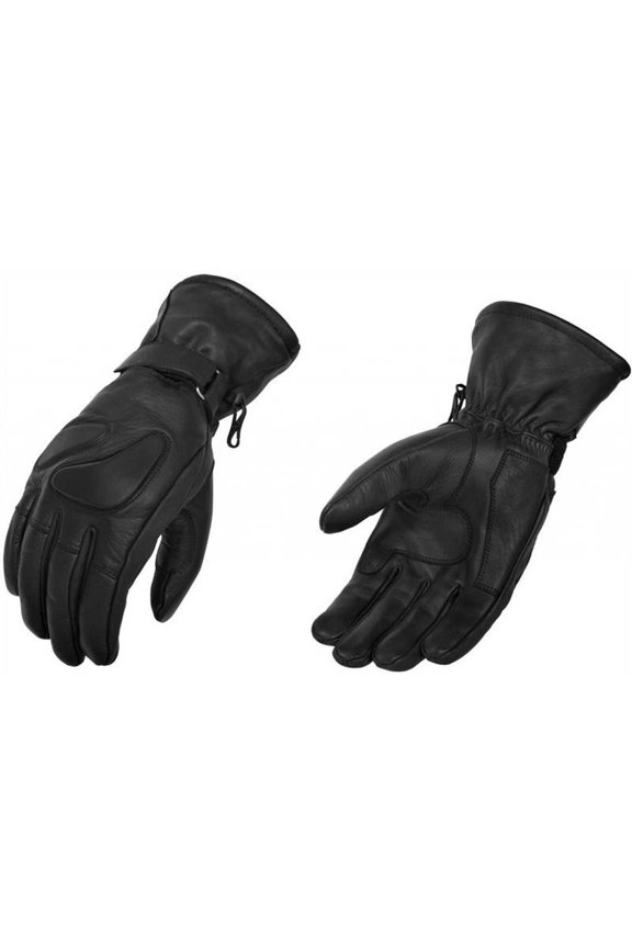 Men's Gauntlet with Knuckle and Palm Gel Protection Pads (Black, Large)