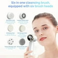 thumbnail image 4 of Smart Sonic Facial Cleansing Brush with Six Brush Heads, Rechargeable & Waterproof Electric Face Scrubber with 3 Speeds & LCD Display for Deep Surface Cleansing,White Hot - Cold Model, 4 of 16