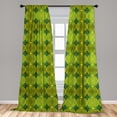 thumbnail image 5 of Ambesonne Modern Curtains, Vivid Flower of Life, Pair of 28"x84", Yellow Hunter Green, 5 of 5