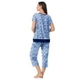 thumbnail image 3 of Layla Women's Sleepwear 2-Piece Knit Short Sleeve Top and Pant Pajama Set, Sizes XS-4X, 3 of 6