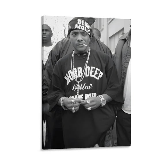 Mobb Deep Art Singer Poster Room Aesthetic Poster Print Art Wall Painting Canvas Posters Gifts Modern Bedroom Decor 12x18inch(30x45cm)