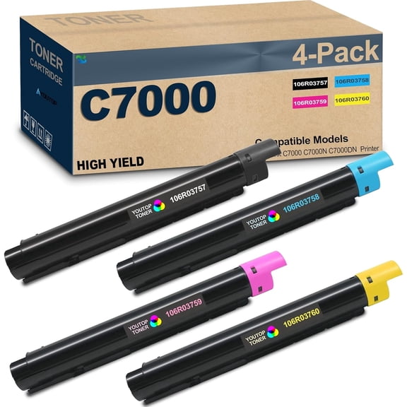 C7000 Toner Cartridge Replacement for Xerox 106R03757 106R03758 106R03759 106R03760 Toner Compatible for Xerox Versalink C7000 C7000DN C7000N Printer