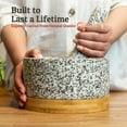 thumbnail image 2 of Priority Chef Mortar and Pestle Set with Bamboo Base, Polished Natural Granite, 4 Cups  White, 2 of 9