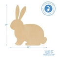 thumbnail image 2 of Jumbo Wood Rabbit Cutout 16-inch x 14-inch, Pack of 6 Unfinished Easter Wood Cutouts to Paint for Easter Spring Crafts, Easter Decorations, and Woodland Nursery Décor, by Woodpeckers, 2 of 6