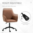 thumbnail image 4 of KWUXIN Mid Back Modern Home Office Chair for Enhanced Comfort and Productivity, Adjustable Height and Padded Armrests, 23.5" W x 25.25" D x 34.75" -38.5" H,Brown, 4 of 11