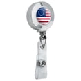 thumbnail image 2 of Betsy Ross 1776 American Flag Retractable Reel Chrome Badge ID Card Holder Clip, 2 of 4