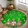 thumbnail image 2 of Round Rugs 7 Ft, St. Patrick's Day Non Slip Area Rugs for Kitchen Bedroom Entryway, Green Gnomes Shamrock Botanical Spring Washable Carpet Runner Rug Floor Mats for Bedroom Home Decor, 2 of 8
