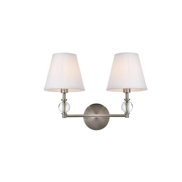 Living District Keely Midcentury Modern 2 Light E12 Chrome Wall Sconce