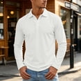 thumbnail image 2 of Mens Solid Collared Long Sleeve Polo Shirt Three Button Neck Lightweight Casual Outdoor Golf Shirts Purple Pink M, 2 of 8