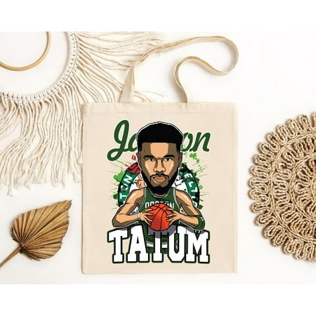 vintage YouthToddler Jayson Tatum Cartoon Tote Bag ®®Celtics®®-TH10795