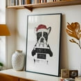 thumbnail image 5 of Xmas Is Coming - Illustration Dog Christmas Humor Black and White Winter Typography Black Framed Wall Art Print 12 x 18 inches, 5 of 8