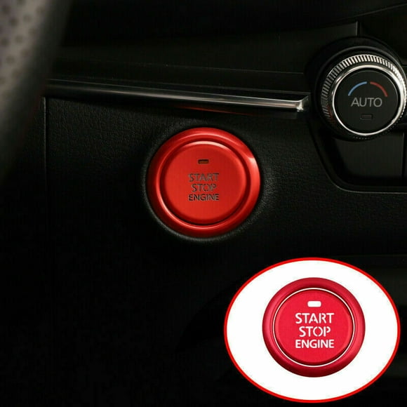 Red Interior Engine Start Push Button Cover&Ring Trim 2pc for Mazda 3 2019-2022