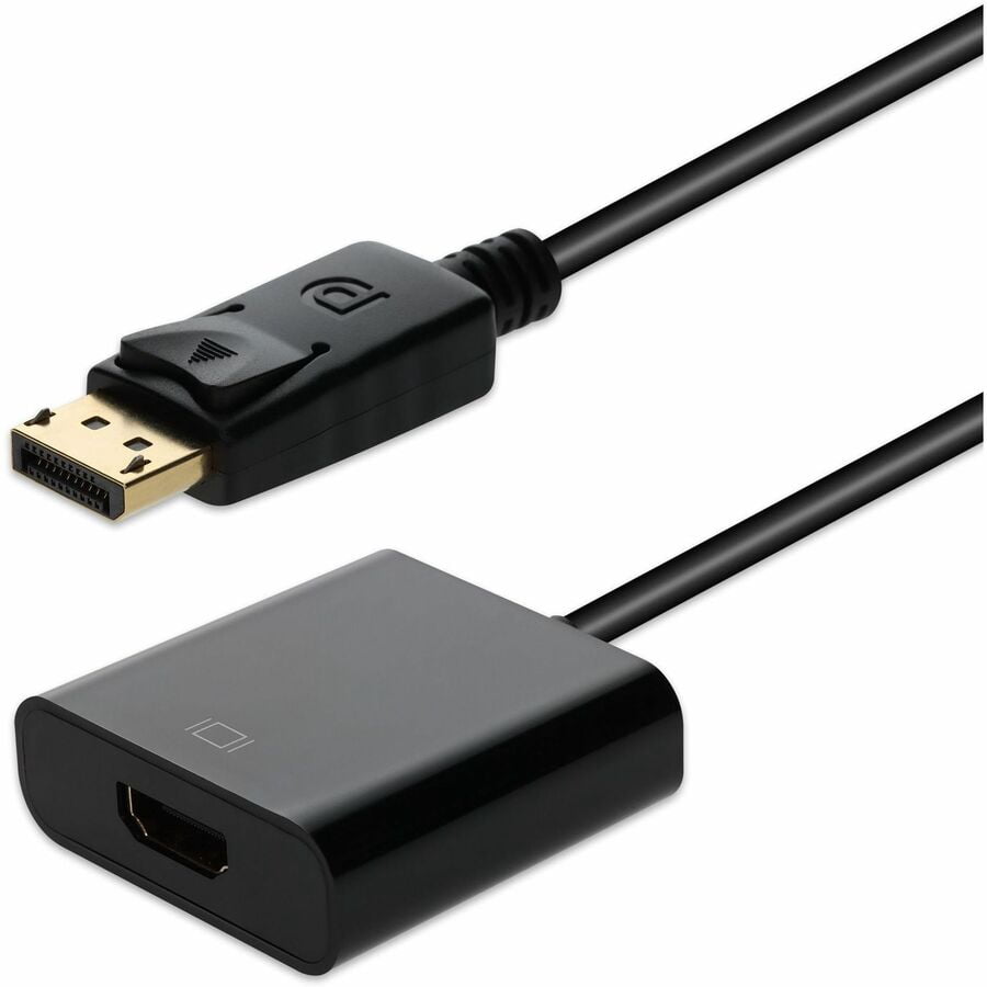 AddOn 8in DisplayPort 1.2 to HDMI 1.3 Male to Female Black Adapter Cable