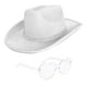 thumbnail image 5 of Sombrero de vaquero occidental con purpurina, sombrero de vaquera para adultos, cómodo sombrero de jazz, sombrero para el sol para Blanco, 5 of 9