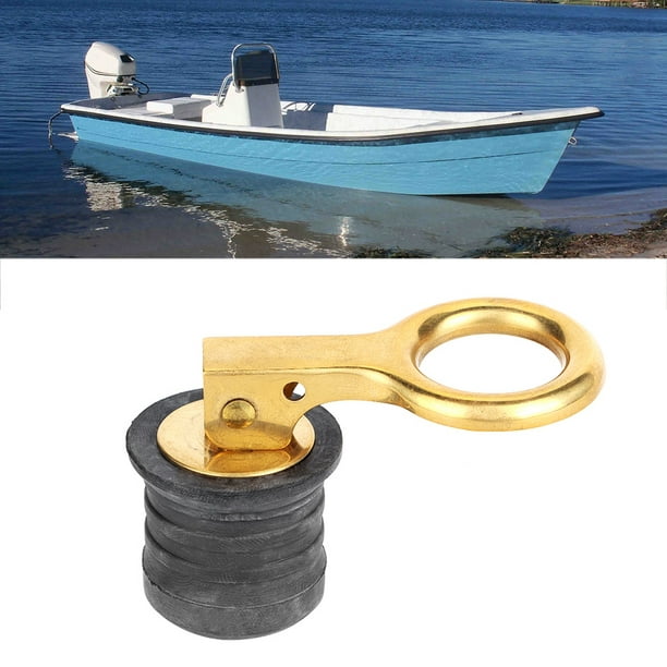 Qiilu Brass Rubber Snap Tight Boat Drain Plug Marine Boat