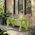 thumbnail image 7 of VINGLI 47” Outdoor Bench Garden Bench HDPE Porch Bench w/Metal Legs, Poly Lumber Patio Benches, 660 LBS Capacity Outdoor Backless Benches(Black), 7 of 7