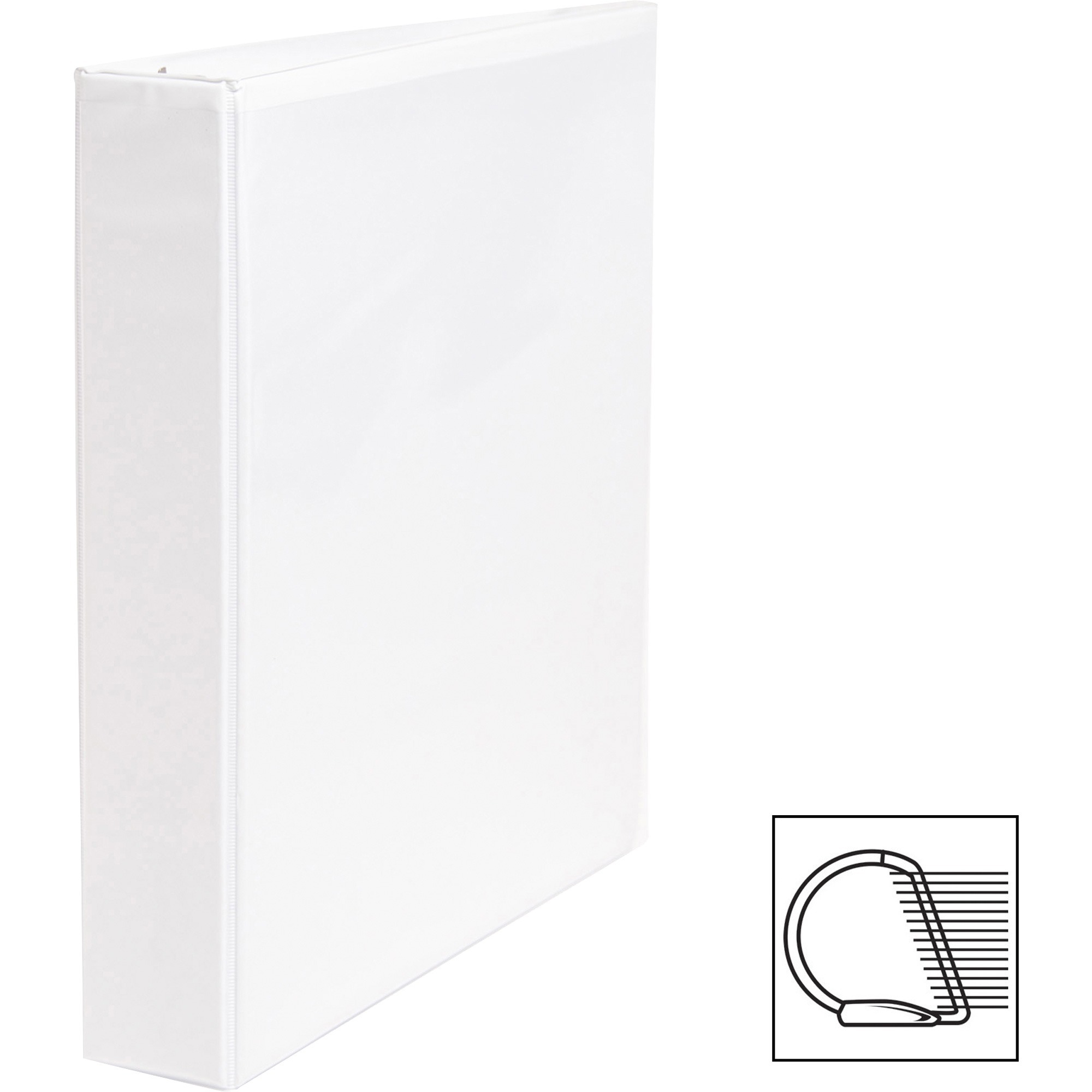 Business Source Basic D-ring White View Binders - 1 1/2" Binder Capacity - Letter - 8 1/2" X 11" Sheet Size - 375 Sheet Capacity - 3 X Slant D-ring Fastener(s) - Internal Pocket(s) - Chipboard