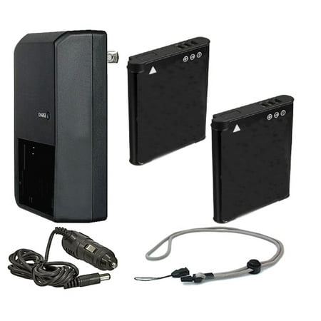 Leica C High Capacity Batteries (2 Units) + AC/DC Travel Charger + Krusell Multidapt Neck Strap (Black
