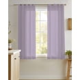 thumbnail image 4 of Purple Solid Color Sheer Curtains 54 Inch Length 2 Panels Set for Living Room/Bedroom, Aesthetics Contemporary Luxury Kitchen Curtains Grommet Semi-Sheer Curtains Drapes Window Treatments 42"x54"x2, 4 of 7