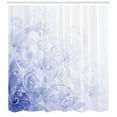 thumbnail image 3 of Ambesonne Pale Blue Shower Curtain, Abstract Floral Curl, 69"Wx75"L, Violet Blue Pale Blue, 3 of 3