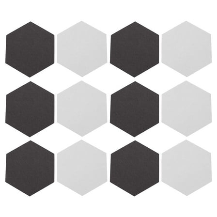 WASHWEPE 12Pcs Felt Bulletin Board for Wall in Black Color for Office Use