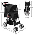 thumbnail image 3 of Costway Cochecito Plegable para Mascotas Carrito Portátil de 4 Ruedas para Perros con Ventana de Red Portavasos y Cesta Negro  81 x 44,5 x 100,5 cm, 3 of 9
