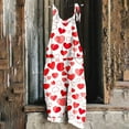thumbnail image 2 of hotojiny Valentine's Day Women's Plus Size Overalls Spring Fashion Cute Sleeveless Linen Jumpsuits Casual Wide Leg Pant Rompers, 2 of 5