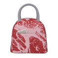 thumbnail image 1 of Fotbe Striped Meat Pattern Lunch Bag , Insulated Lunch Box, Small Leakproof Cooler Food Lunch Containers Reusable Lunch Tote Bags, 1 of 6