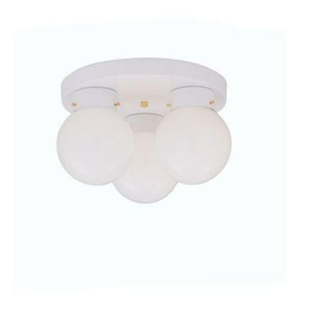 

Cordelia Lighting 14-1/4 in. 3-Light 60W Flushmount Ceiling Fixture in White