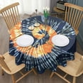 thumbnail image 3 of Colorful Tie Dye Pattern Round Tablecloth 60"x60",Wrinkle Wipeable Table Cloth for Kitchen Dining Room Picnic Patio Party, 3 of 6