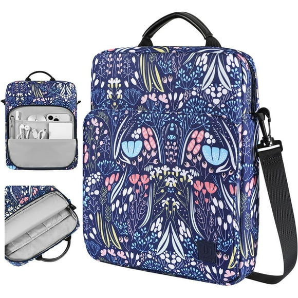 TRAHOO-13 Inch Tablet Sleeve Shoulder Bag with Handle for iPad Pro 13" M4 2024, iPad Air 13", iPad Pro 12.9", Galaxy Tab S10+ Plus/S9 FE+/S9+ Plus 12.4", reMarkable Paper Pro 11.8", Night Blue