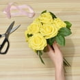 thumbnail image 4 of 25 rosas de espuma simuladas para decoración artesanal de bricolaje (en caja de 25* rosas simuladas) amarillo, 4 of 9