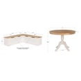 thumbnail image 4 of Linon Troyin Backless 2 Tone Storage Nook and Round Table in Natural/White Wood, 4 of 10