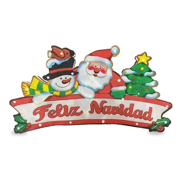 Decoraciones Navideñas Luminosas Colgante Multicolor Luz Led Santa/Feliz Navidad YANKON YK-NAV-FLUZ0201