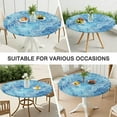 thumbnail image 7 of Blue White Tie Dye Wave Pattern Round Fitted Tablecloth with Elastic Edge,Dining Table Cover Waterproof,Outdoor Round Tablecloth for Camping,Dining,Indoor and Outdoor, 7 of 7