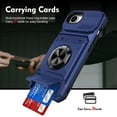thumbnail image 2 of Dteck Case with Tempered Glass Screen Protector for iPhone 16e / iPhone 17e,Shockproof Card Holder [Store 2 Cards] Wallet Case Magnetic Ring Stand Dual Layer Heavy Duty Protective Cover,Blue, 2 of 7