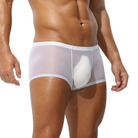 Yuhangmm Male Thin Transparent Men s Straight Leg Underwear With Bare Four Corner Ice Silk Seamless Low Waist And Sexy Straight Leg Underwear Lingerie for Women Two Piece