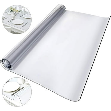 96 x 42 Inch Clear Table Cover Protector, 2mm Thick Clear Desk Protector Table Pads, Plastic Tablecloth Table Protector for Dining Room Table