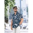 thumbnail image 2 of LA LEELA Men's Hawaiian Shirts Short Sleeve Button Down Shirt Men's Vacation Shirts Summer Beach Casual Tropical Shirts for Men Funny 3XL Regal, Floral, 2 of 5