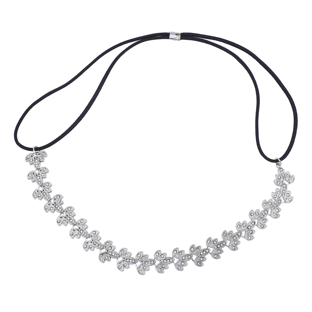 Lux Accessories Silver Tone Filigree Bridal Special Occasion Stretch