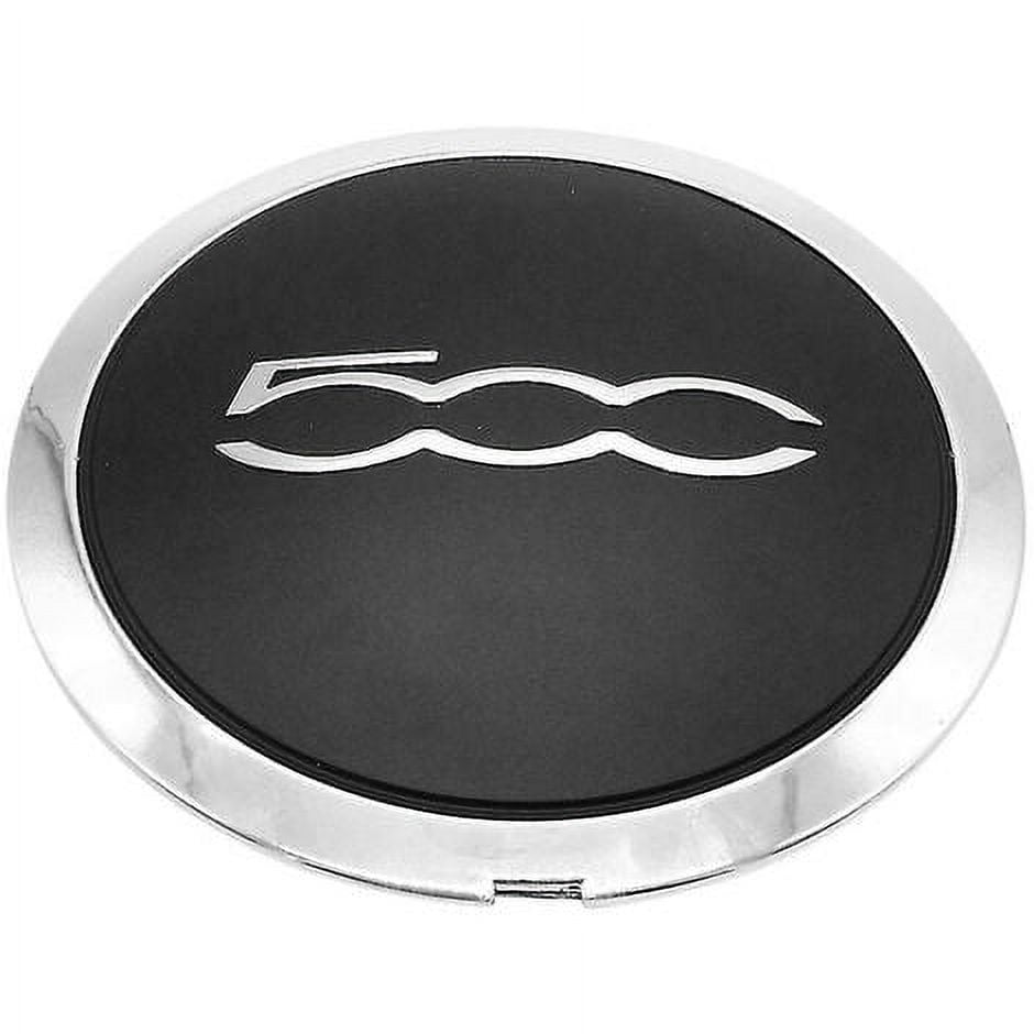 Cache-moyeux Fiat Abarth Scorpion Noir Bord Argent - Réf. Originale 52057487, Pour Jantes Fiat/Abarth