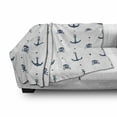 thumbnail image 2 of Marine Soft Flannel Fleece Throw Blanket, Anchors and Skulls Crossed Bones Dots Pirate Horror Fear Seaman Illustration Art, Cozy Plush for Indoor and Outdoor Use, 70" x 90", Navy Blue, by Ambesonne, 2 of 5