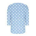thumbnail image 5 of Shirts for Women under $10 3/4 Sleeve Square Neck Casual Printed Top Light Blue L, 5 of 5